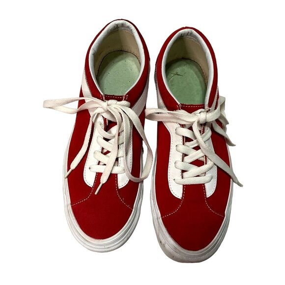 VANS BOLD NI SNEAKERS SHOES SZ 10 RACING RED SUEDE RUBBER SKATER SURFER MENS - Picture 2 of 6